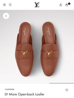 Louis Vuitton Tan Leather V-Detail Slip-On Loafers